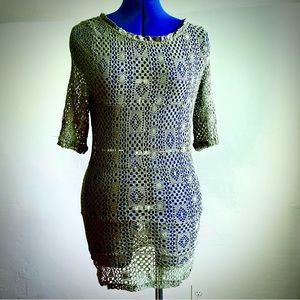Crochet olive tunic